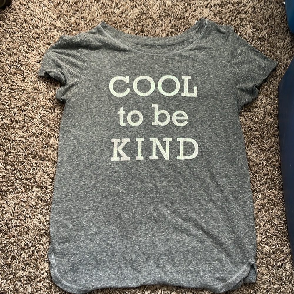 Cool to be kind  woman’s small or girls large 18 justice grey tee shirt